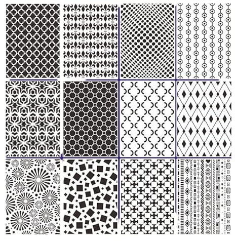 12 Geometrische Vorlagen, Hohle Malvorlagen, Spray-Graffiti-Dekoration, Wanddekorationsset, Wiederverwendbar, DIY-Malzubehör