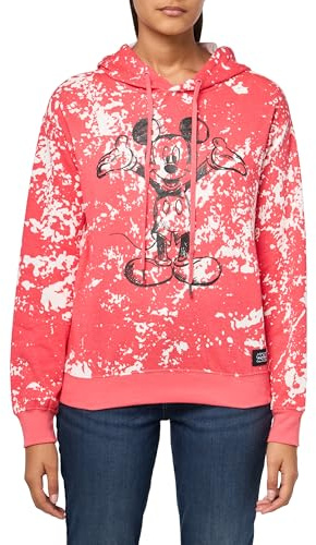 Disney Damen Disney's Ladies Juniors Mickey Mouse Bleach Washed Hoodie Kapuzenpullover