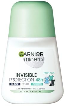 GARNIER DEO ROLL ON INVISIBLE BLACK AND WHITE Clean FRESH ALOE 50 ML PACK OF 6