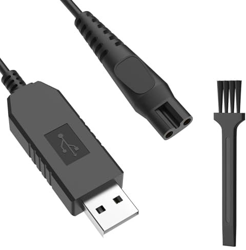 15V Shaver Charger Cable for Philips Norelco, HQ8505 Shaver Charging Cable Compatible with Series AT, PT, RQ, S, One Blade, Aquatec, Arcitec, Multigroom Beard Trimmers, 1M Razor USB Charging Cord