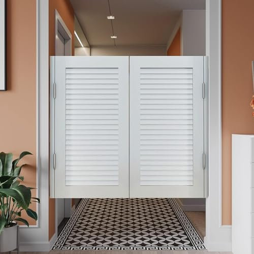 ZWDCVFGK Halbhohe Tür, Café-Schwingtür mit Fensterläden, Innen-Schwingtür für Terrassen, selbstschließende Schwingtür, Farbe in Sondergröße erhältlich, Schiebe-Schwingtür