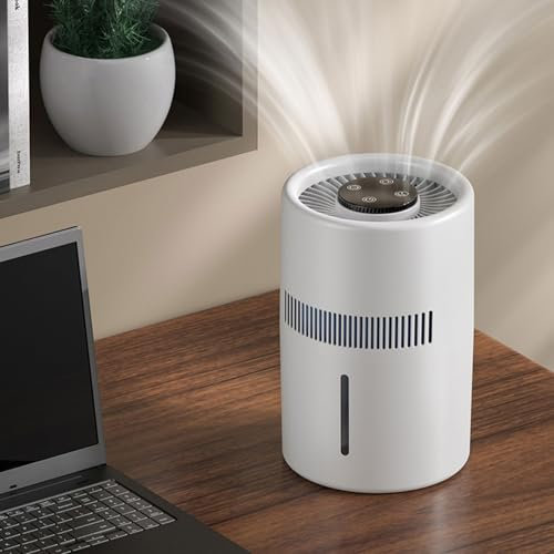 Air Purifier and Humidifier in One, 2 in 1 5W Quiet Desktop Air Purifiers with 4L Water Tank for Bedroom, Water Air Purifier humidifier Combo for Bedroom Baby Home Office