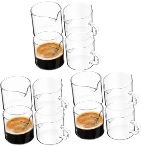 Alipis 3 Juegos Mini Jarra De Leche De Vidrio Café Taza De Cafe Bebida Caliente Mezclador Vasos De De Expreso Filtros Taza De Te Platillo Tazas Medidoras Jarabe 4 Uds * 3