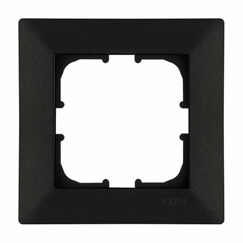 EXEN - Serie ODAK Rahmen 1-fach für Lichtschalter und Steckdose - Panel für Wandlichtschalter und Steckdosen - Schwarz Metallic - 83mm - O101/14E