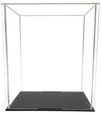 MRVAKDYDI Staubdicht Schutz Vitrine , Transparente, sichere Schutzbox, Vitrine for Schmuck, Kosmetikfiguren, Automodelle, schwarz verspiegelter Sockel(40x35x40CM)