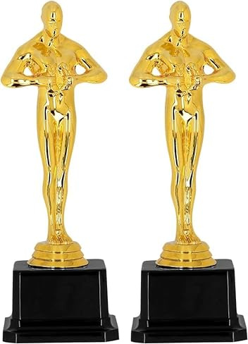 Boland 30845 - Goldener Gewinnerpreis, 21 cm, Trophäe für Faschingskostüme, Pokal Attrappe, Kostüm Zubehör, Partydeko, Accessoire für den Karneval (Packung mit 2)