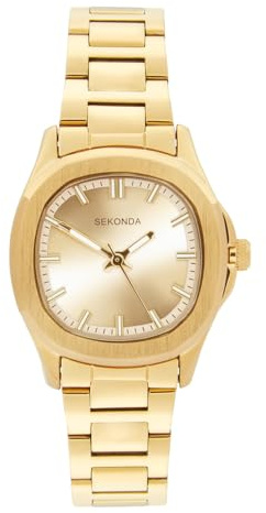 Sekonda Octaire Damen 30 mm Quarzuhr in Gold mit Analog-Anzeige und goldfarbenem Edelstahlarmband