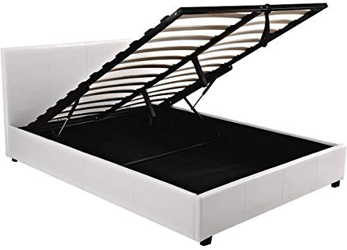 Habitat et Jardin Letto Doppio con Contenitore Carla- 160 x 200 cm - Bianco