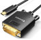 Câble USB C vers DVI 4K@30Hz, Câble USB 3.1 Type-C a DVI-D, Cable Thunderbolt 3 to DVI (24+1) pour MacBook Pro, Samsung Galaxy, Surface Book, Dell, HP Spectre x360, Surface Pro, 1M/3.3FT