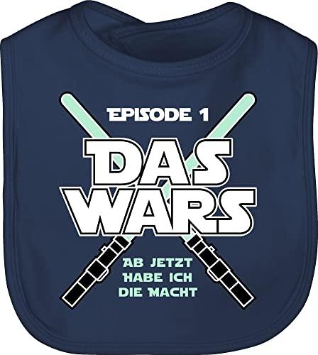 Shirtracer Baby Lätzchen - Zur Geburt - Das wars Jetzt habe ich die Macht I - Unisize - Navy Blau - geschenke für junge väter buben babygeschenk born sprüche babylätzchen lustige babysachen geschenk