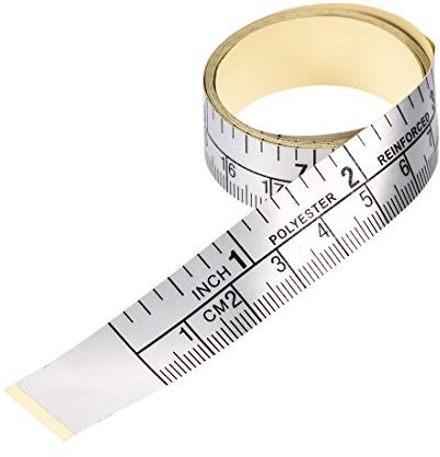 sourcing map Self-Adhesive Measuring Tape with Fractions 24 Inches 60cm Workbench Ruler, Peel and Stick Measure Tape for Woodworking, Saw, Drafting Table