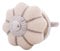 Knober Möbelknopf Kürbisform klein Keramik Porzellan Vintage Landhausstil Shabby-Chic 34 Ø klassisch edel verziert (Beige mit Silber Montur)