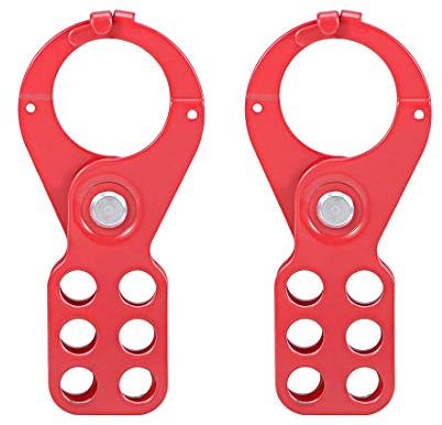 Lockout Hasp Iron 1.5-inch Inside Maw Diameter 6 Holes 2pcs