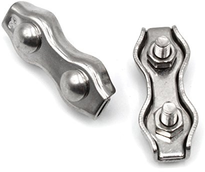 HEAVYTOOL Duplex Drahtseilklemme 10mm Edelstahl (10 Stück) V4A AISI 316 stahlseilklemme Doppelklemmen für Drahtseile Doppel Drahtseilklemmen Stahlseilklemmen Seilbefestigungsklemmen