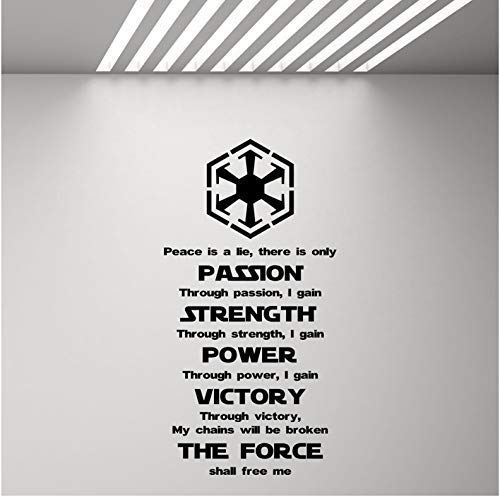 WYFCL Wandtattoos Sith Code Zitate Vinyl Wandaufkleber Wandbilder Kinderzimmer Kunst Poster Dekoration Zitate Home Decoration 42X81Cm