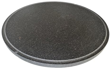 PIASTRA IN PIETRA LAVICA Ollare - Refrattaria dell’Etna per Forno Elettrico & Gas, Barbecue, Bistecchiera per Pizza e Carne – Misure a Scelta, Forma Rotonda (40 cm2)