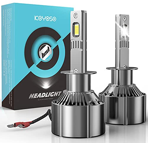 KOYOSO Ampoules H1 LED 19000LM 110W pour 12V Automobiles, 6500K Blanc