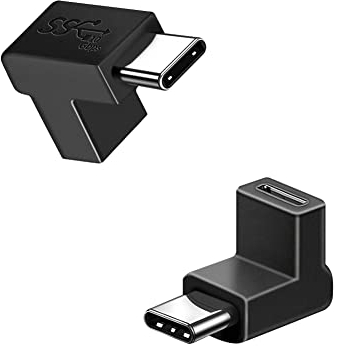 Seminer USB-C-Adapter 90 Grad (2 Stück), USB C 3.1 Stecker auf Buchse, vertikaler Winkelstecker, Typ C auf Oben und unten, kompatibel mit MacBook, USB-C-Telefon