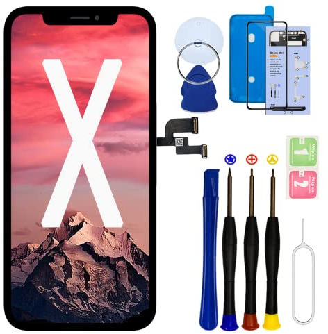 for iPhone X 10 Screen Replacement 5.8 Kit,3D Touch & LCD Display digitizer Assembly Screen,Compatible with A1865、A1901、A1902,with Complete Repair Tools and Screen Protector.(5.8 Inch)