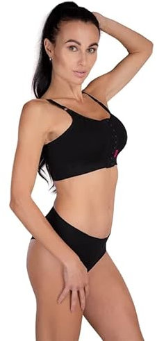 LIPOELASTIC PI Relax - Nahtloser Post-OP-BH mit Frontverschluss - Erste Phase nach Brustoperationen (DE/NL/SE/PL, Alphanumerisch, L, Regular, Regular, Schwarz)