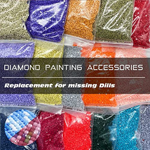 Carsilers Diamond painting ersatzsteine runde einzeln 3799,Diamant Malerei Zubehör nachbestellen,Ersatz für fehlende Steine Bohrer,Diamantperlen,Ersatzbohrer,3500 Stück