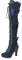 SOOUICKER Stivali alti sopra il ginocchio da donna, tacco alto grosso, stile steampunk, gotico, vittoriano, con lacci, Blu, 39.5 EU