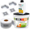 Sealing Set Liquid Film 7 kg on Wooden Tiles, 2 Inner Corners, 2 Wall Cuffs, 5 m Sealing Tape, Deep Primer 1 L Sealing Set Shower Bathroom Kitchen SET507