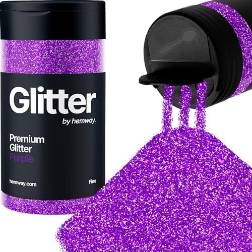 Hemway Premium Glitter Shaker - Purple | 130g Fine Halloween Metallic Flake Sequins for Resin & Epoxy Crafts | Craft Supplies for Decorating Masks, Nail, Face, Bunting, Art