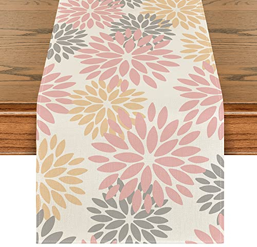 Artoid Mode - Runner da tavolo con dalie, per l’estate, decorazione per interni, feste e vacanze, colore: rosa, 40 x 240 cm