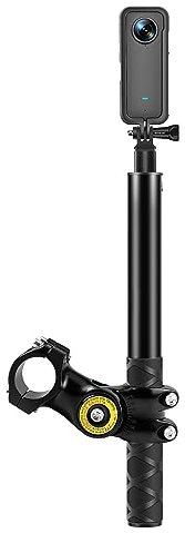 PULUZ Selfie Stick Handlebar Mount Motorcycle Bike Camera Bracket,Bicycle Clamp Mount for GoPro Hero 13 12 11 10 9/ Insta360 X4 X3/ DJI Osmo Action Camera Accessories