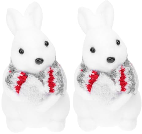 ibasenice 2 Pièces Décoration De Lapin Parure De Lapin Décor Lapin en Décoration Chinoise Feng Shui Figurine De Lapin Porte-Bonheur Décoration De Gâteau Lapin Cadeau Mousse La Modélisation