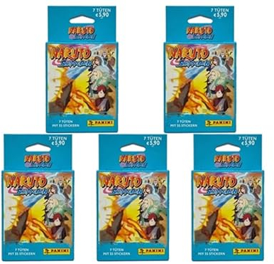 Panini NARUTO Shippuden Sticker - 5x Eco Blister je 7x Stickertüten je 5x Sammelsticker