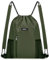 WANDF Kordelzug-Rucksack mit Schulterpolster, Sport-Gym-Rucksack mit Netztasche, Kordelzug-Rucksack für Damen und Herren (Dunkelgrün)