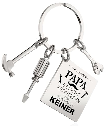 LILABIENE Handwerker Papa Schlüsselanhänger Vatertagsgeschenke für Bester Papa der Welt