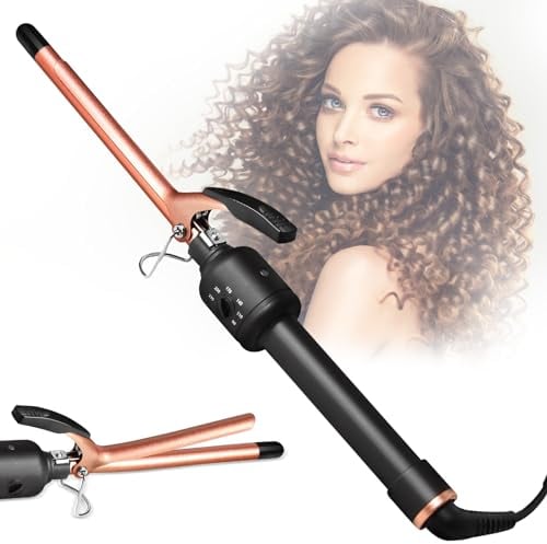 HyAdierTech Keramik Lockenwickler, 13mm Antistatische Keramik Lockenstab, Turmalin-Beschichtung hair curler, Schnelles Aufheizen Temperatur Einstellbar Keramischer Lockenstab mit Klemme