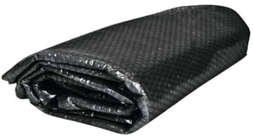 PLK Schwarze Oval Solarabdeckplane 3,7 x 7,3m für Pool | Wassererwärmung & Reinigung | Blasengeformte Polyethylen-Wärmedämmfolie für Nutzung erneuerbarer Energie | Schutz vor Verschmutzung