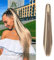 Cybelleza Ponytail Extensions Zopf Pferdeschwanz Haarteil Glatt Lang 55cm Claw Clip in Haarverlängerung Kunsthaare Synthetik Haarverlängerung Zopf Extension für Frauen, Aschblond & Gebleichtes Blond