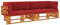 Homgoday Longue Sofa für Innen-/Außenbereich, neuer Sessel, Sofa für Terrasse, Palettensofa, 2-Sitzer, Kissen aus Kiefernholz, imprägniert, Braun, Zweisitzer, Rot