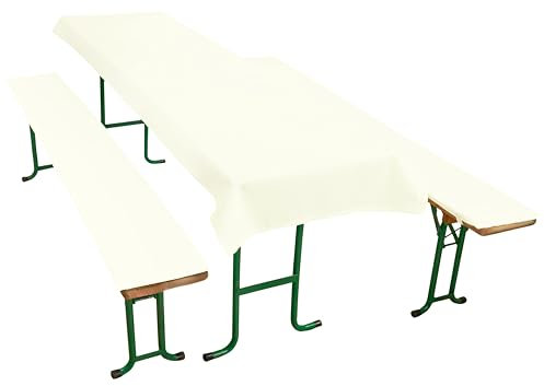 ZOLLNER Auflagenset für Biertischgarnituren 100% Polyester, Beige