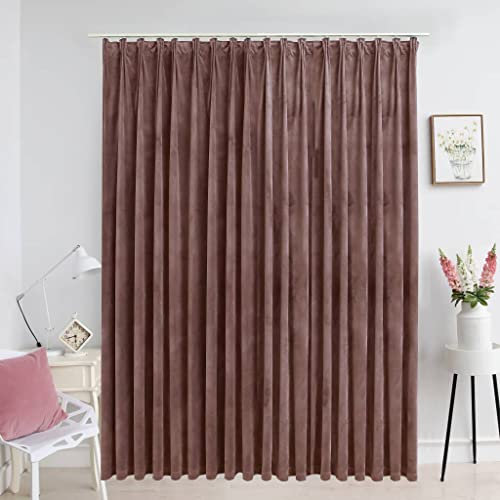 LXYZWRW Tenda oscurante con ganci in velluto rosa antico 290 x 245 cm tende per finestre