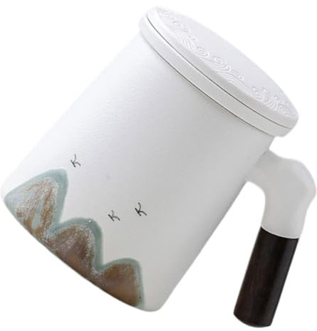 PRETYZOOM Taza De Té Con Colador Taza De Cerámica Con Tapa Para Preparar Té Suelto