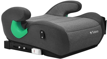 Tulano Cabby 35 Kindersitz - 15–36 kg - 125–150 cm ab 4 Jahren - ISOFIX | sichere Sitzerhöhung Auto Kinder - Vorwärtsgerichtet - ergonomisch gepolsterte Sitzfläche - waschbarer Bezug – Grau