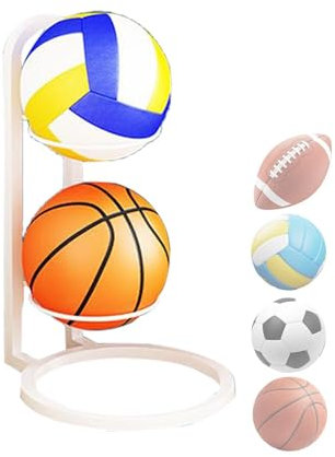 1/4/8pc Ball Storage Rack - 2/3/4/5 Tiers Football Display Stand | Basketball Ball Storage Rack | Metal Basketball Holder | Multi-Layer Iron Ball Storage Shelf | Removable Cube Volleyball Stand