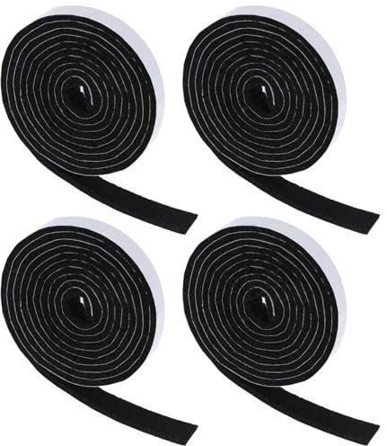 Giantree 4 strisce in feltro con retro adesivo, antiscivolo, per mobili, tagliabili, per proteggere superfici di mobili, sedie, pareti, pavimenti in legno (1/2 x 150 cm, nero)