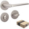 APECS Tirador de puerta interior moderno para puerta de casa y puerta interior con rosetas cuadradas, manija de puerta niсkel mate con material de fijación, herrajes para puerta modelo Capella WC –