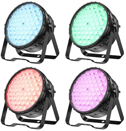 BETOPPER Projecteur de Scène 200W Par LED DMX RGBW Lumière de Scène CRI >90 5000 Lm Jeux de Lumiere Disco Eclairage Scene pour DJ, Fête, Bars, Mariages et Festivals [Classe énergétique F] 4PCS