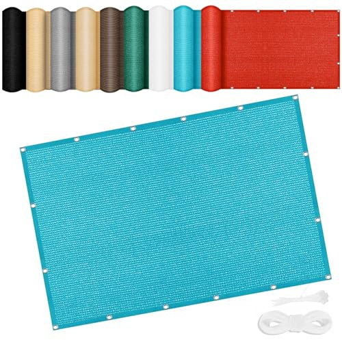 Voile de protection solaire rectangulaire respirante - 65 x 200 cm - Bloque 98 % des rayons UV - Voile de jardin - Pergola - Pour véranda - Bleu ciel