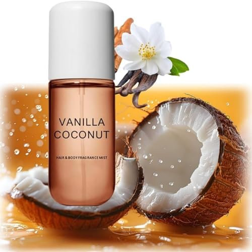 Vanilla Coconut Perfume, Coconut VanillaPerfume, Vanilla Coconut Hair and Body Perfume Spray, Vanilla Concentrated Perfume Spray for Women (1 Pcs)