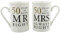 Happy Homewares Ivory White 50th Anniversary Mr Right & Mrs Always Right Ceramic Mug Gift Set