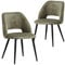 B&D home® Esszimmerstuhl Vicky 2er Set – Polsterstuhl aus hochwertigem Kordsamt in Grün, ergonomisch & stabil, Metallbeine Schwarz, modern Industrial Design für Esszimmer, Küche & Büro